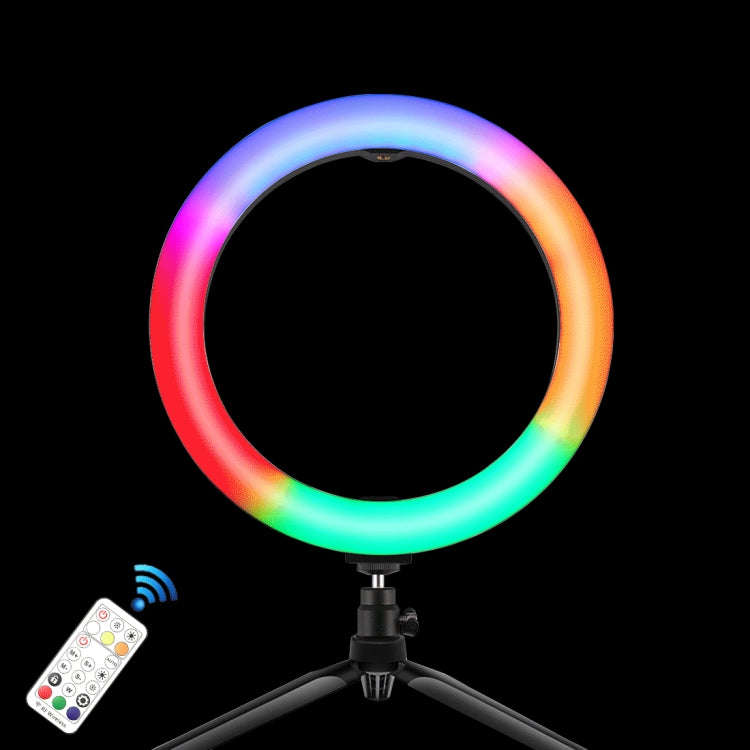 PULUZ 10.2 inch 26cm Marquee LED RGBWW Selfie Beauty Light + Desktop Tripod Mount 168 LED Dual-co...