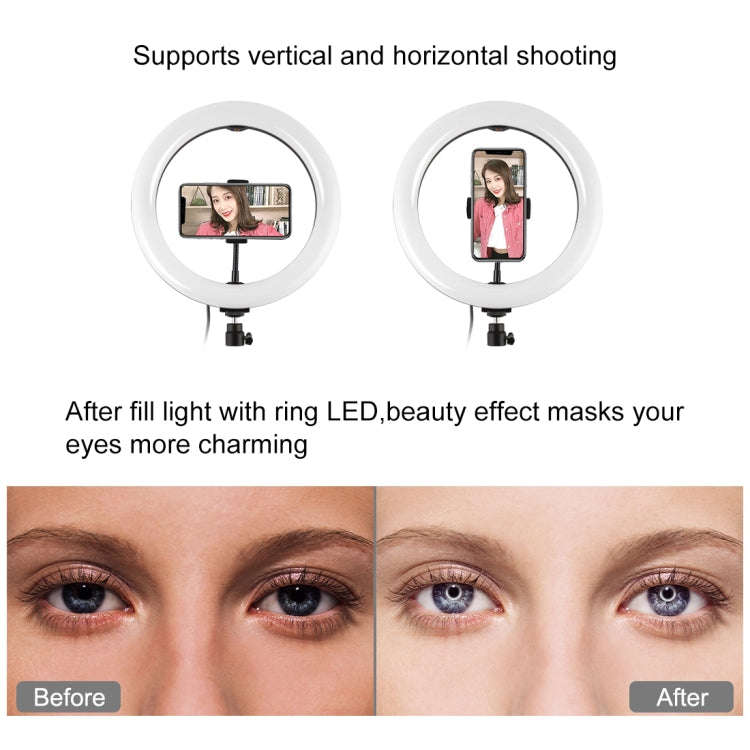 PULUZ 10.2 inch 26cm Marquee LED RGBWW Selfie Beauty Light + Desktop Tripod Mount 168 LED Dual-co...
