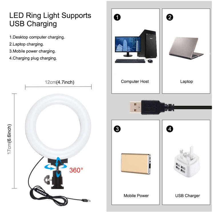 PULUZ 4 in 1 Vlogging Live Broadcast Smartphone Video Rig + 4.7 inch 12cm RGBW Ring LED Selfie Li...