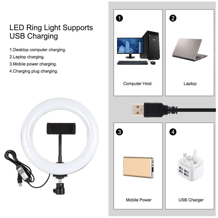 PULUZ 7.9 inch 20cm USB RGB Light+ 1.1m Tripod Mount Dimmable LED Dual Color Temperature LED Curv...