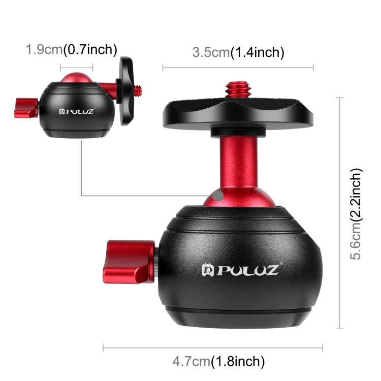PULUZ Inlaid Wood Desktop Vlogging Live Tripod Holder with Ballhead (Red)