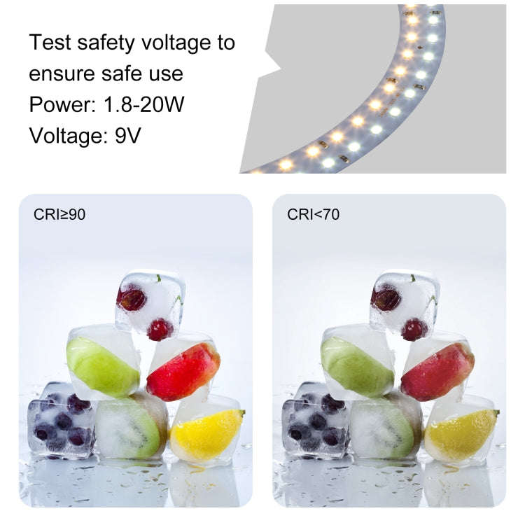 PULUZ 11.8 inch 30cm Light + 1.1m Tripod Mount Curved Surface Type-C 3 Modes Dimmable Dual Color ...