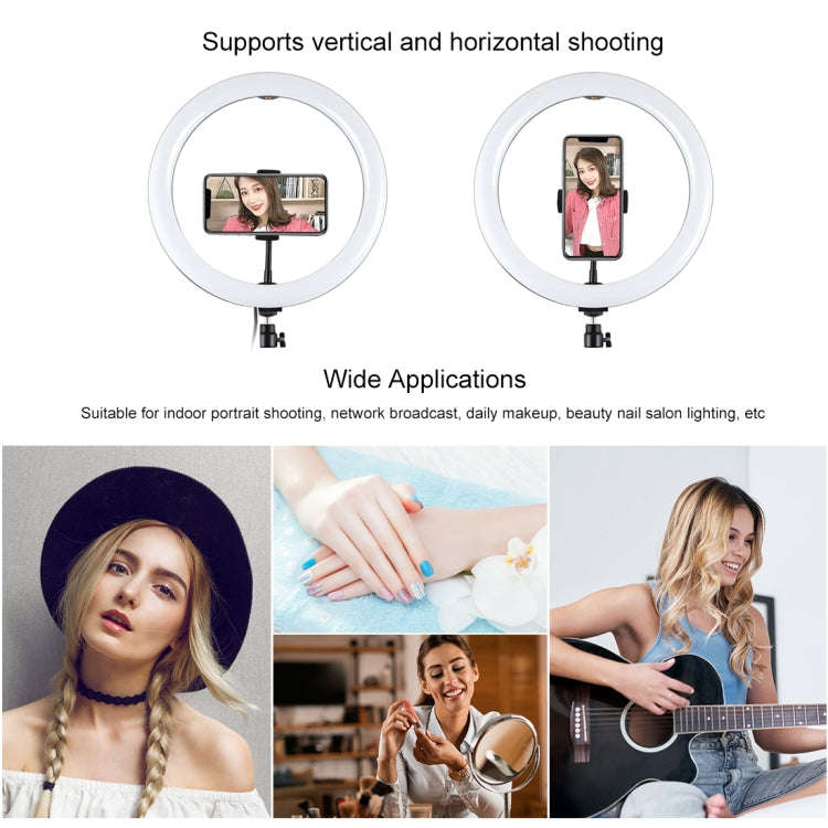 PULUZ 11.8 inch 30cm Light + 1.1m Tripod Mount Curved Surface Type-C 3 Modes Dimmable Dual Color ...