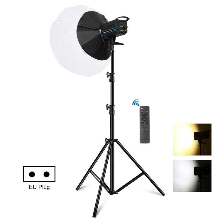 PULUZ 220V 120W Studio Video Light + 2.8m Light Holder + 65cm Foldable Lantern Softbox Photograph...