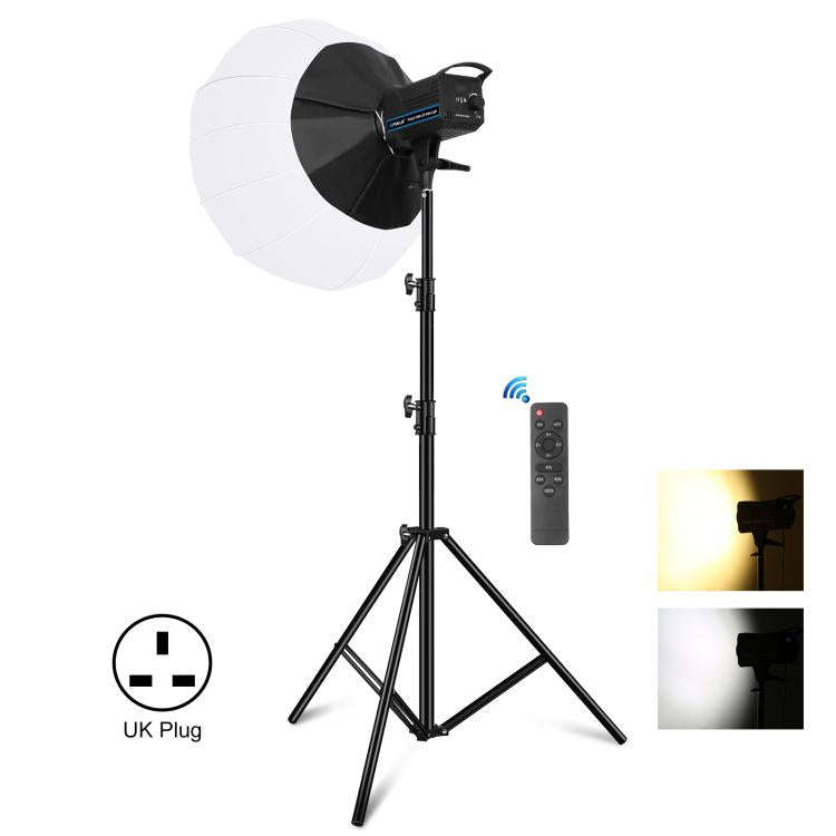 PULUZ 220V 120W Studio Video Light + 2.8m Light Holder + 65cm Foldable Lantern Softbox Photograph...