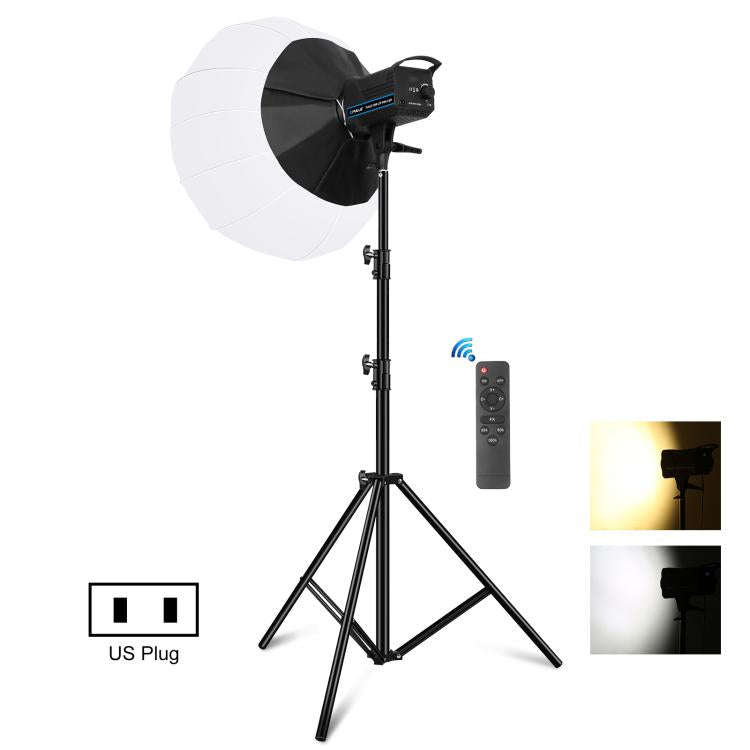 PULUZ 220V 120W Studio Video Light + 2.8m Light Holder + 65cm Foldable Lantern Softbox Photograph...