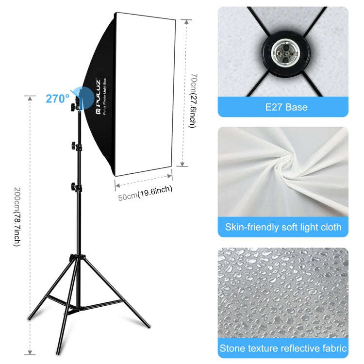 PULUZ LED Light Studio Softbox Photography Kit with Background & Reflective & Tripod Mount & Sand...