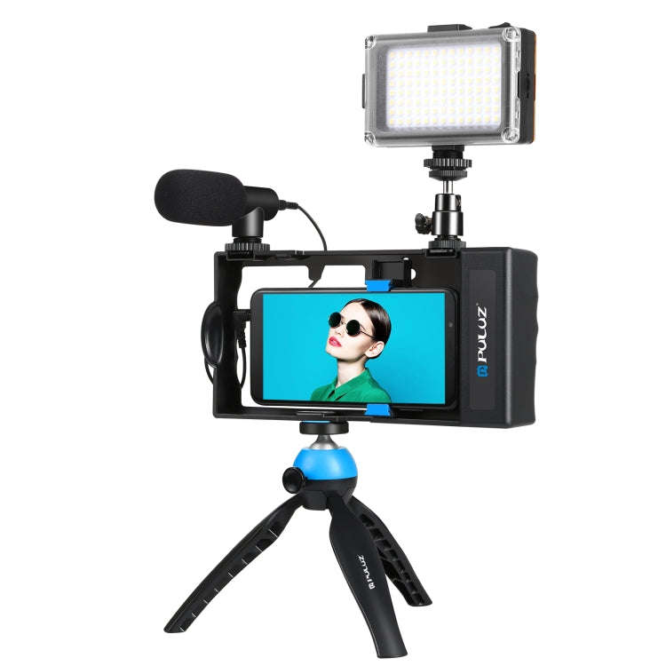 PULUZ 4 in 1 Bluetooth Handheld Vlogging Live Broadcast LED Selfie Light Smartphone Video Rig Kit...