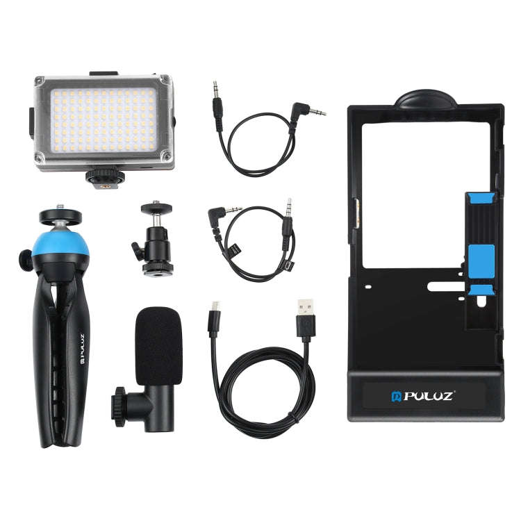 PULUZ 4 in 1 Bluetooth Handheld Vlogging Live Broadcast LED Selfie Light Smartphone Video Rig Kit...