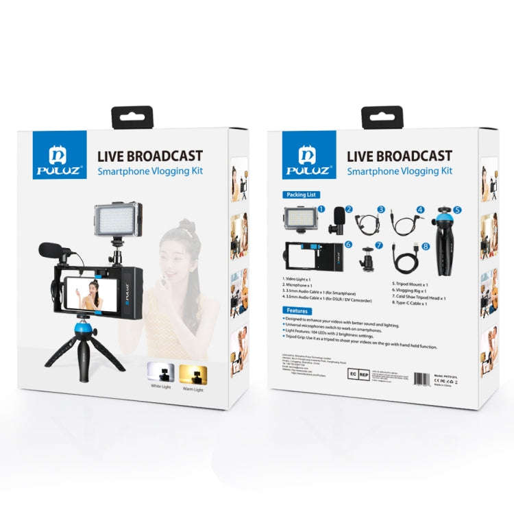 PULUZ 4 in 1 Bluetooth Handheld Vlogging Live Broadcast LED Selfie Light Smartphone Video Rig Kit...