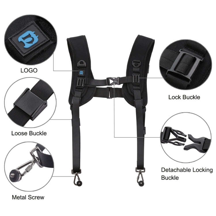 PULUZ 3 in 1 Multi-functional Bundle Waistband Strap + Double Shoulders Strap + Capture Camera Cl...