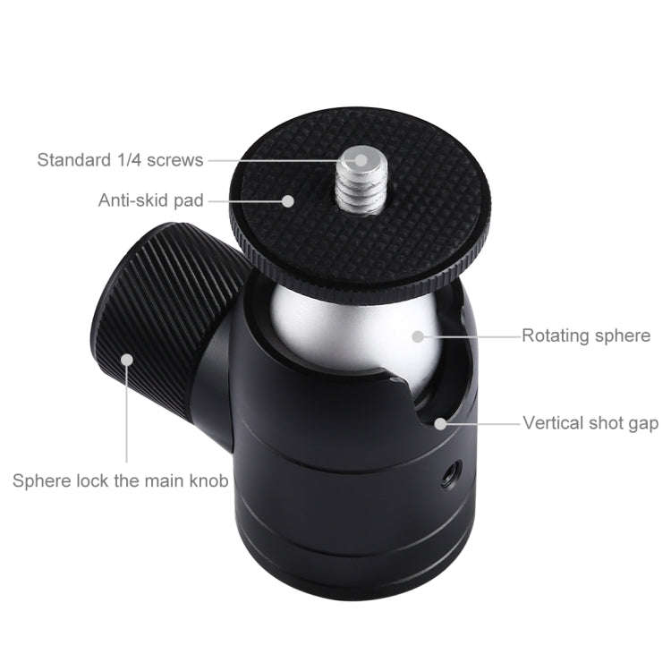 PULUZ Mini Pocket Metal Desktop Tripod Mount + Mini  Metal Ball Head with 1/4 inch Screw for DSLR...