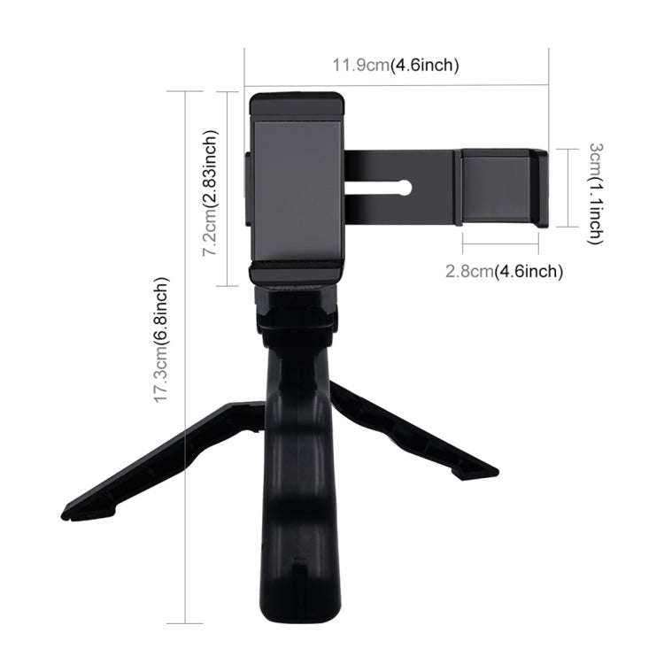 PULUZ Smartphone Fixing Clamp 1/4 inch Holder Mount Bracket + Grip Folding Tripod Mount Kits for ...