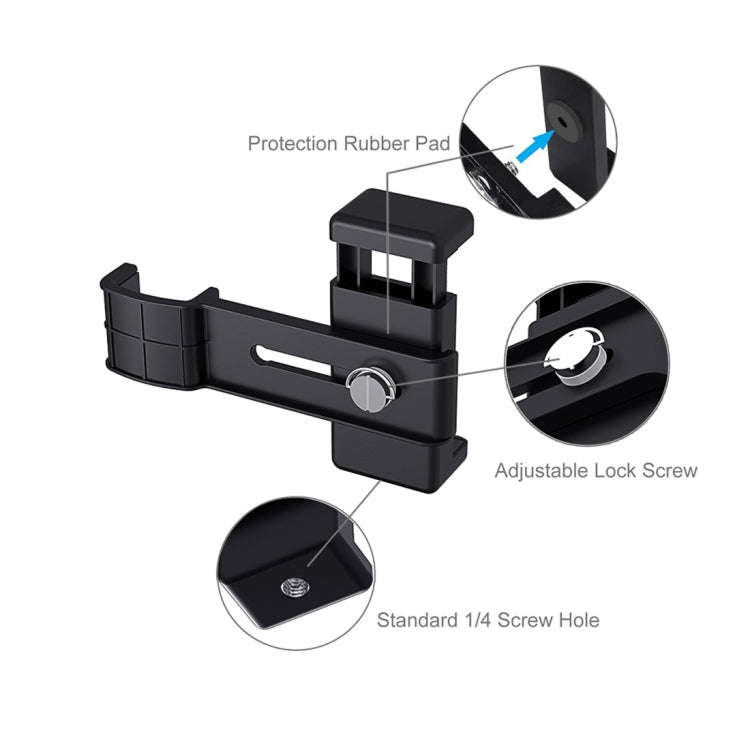 PULUZ Smartphone Fixing Clamp 1/4 inch Holder Mount Bracket + Grip Folding Tripod Mount Kits for ...