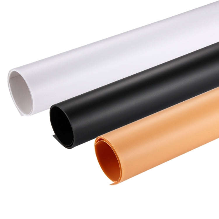 3 PCS PULUZ Photography Background PVC Paper Kits for Studio Tent Box, 3 Colors (Black, White,Yel...