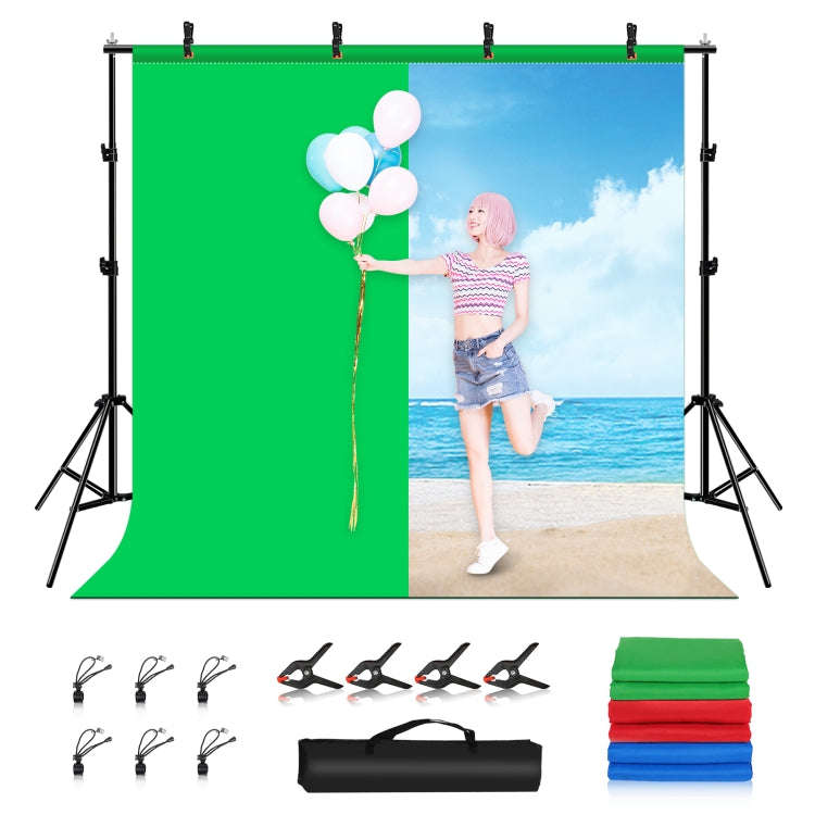 PULUZ 2x2m Photo Studio Background Support Stand Backdrop Crossbar Bracket Kit with Red / Blue / ...