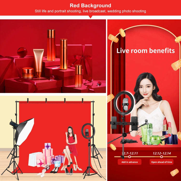 PULUZ 2x2m Photo Studio Background Support Stand Backdrop Crossbar Bracket Kit with Red / Blue / ...