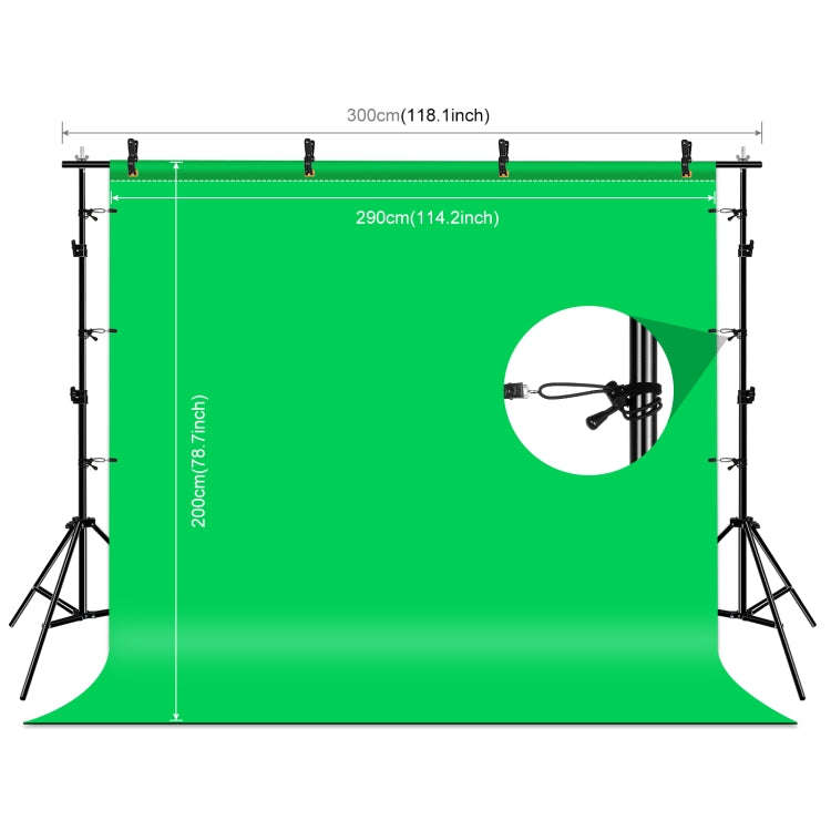 PULUZ 2.9x2m Photo Studio Background Support Stand Backdrop Crossbar Bracket Kit with Red / Blue ...