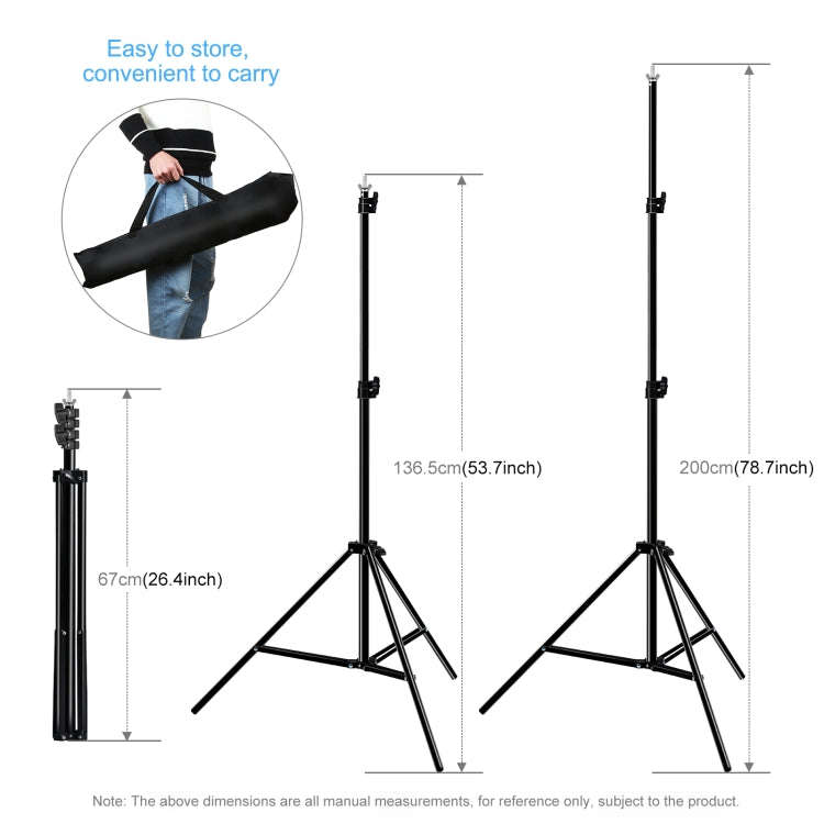 PULUZ 2.9x2m Photo Studio Background Support Stand Backdrop Crossbar Bracket Kit with Red / Blue ...