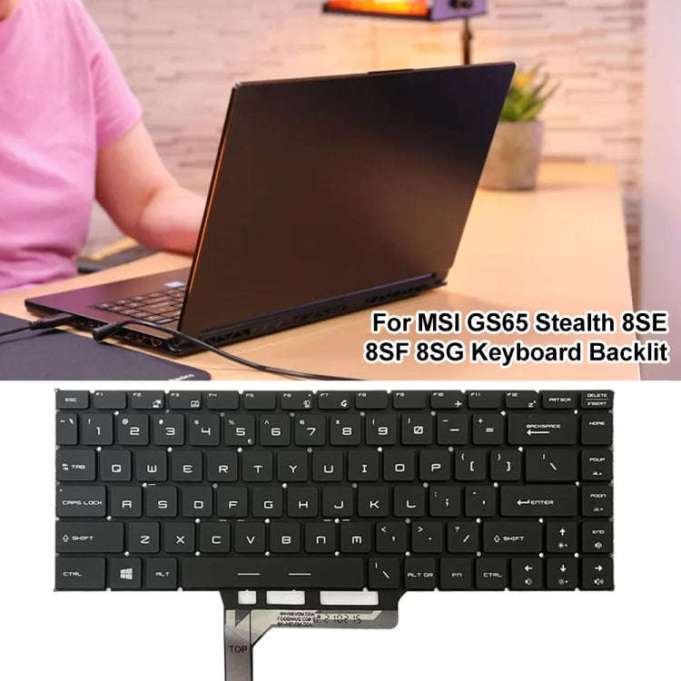 US Version Laptop Keyboard with Backlight for MSI GS65 / GS65VR / MS-16Q2 / Stealth 8SE /8SF / 8S...