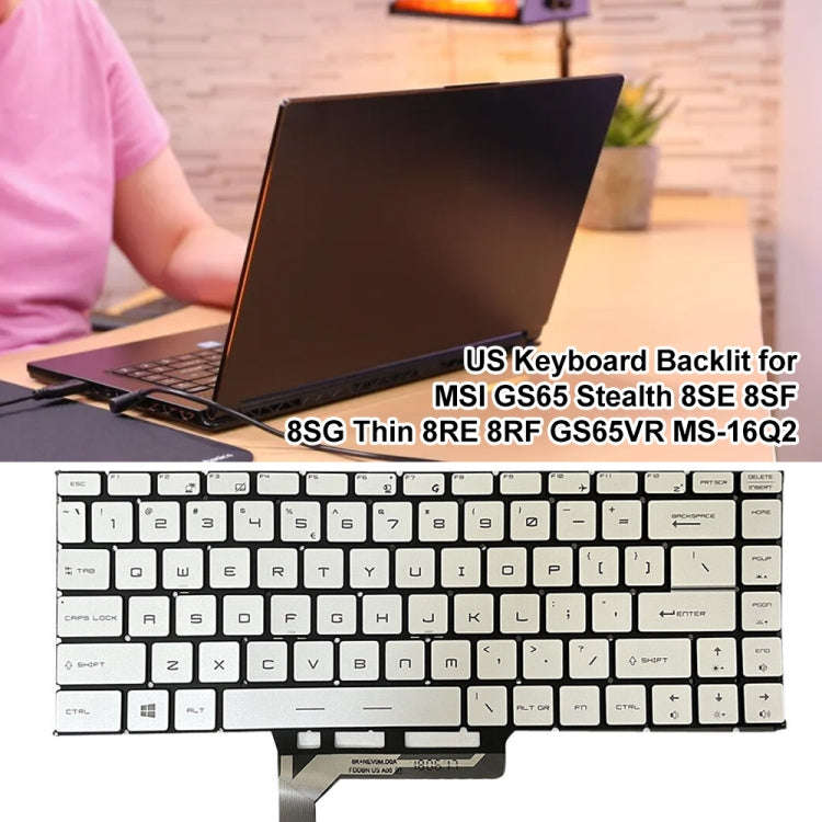 US Version Laptop Keyboard with Backlight for MSI GS65 / GS65VR / MS-16Q2 / Stealth 8SE /8SF / 8S...