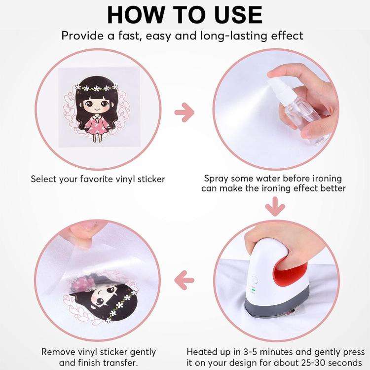 Multifunctional Mini Stamping Machine Clothes Cap Logo Heat Transfer, EU Plug (Red)