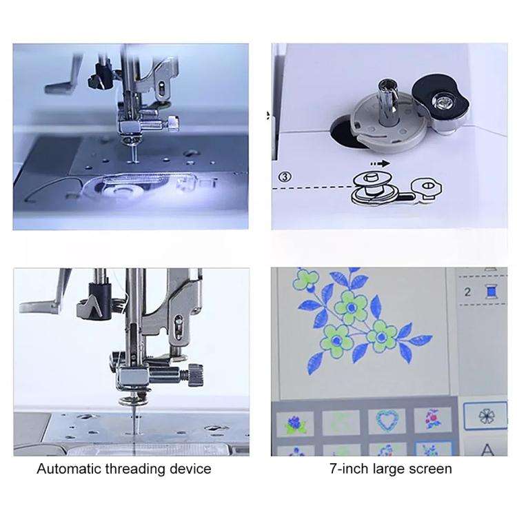 MRS-V700 Household Electric Embroidery Sewing Machine, EU Plug (White)