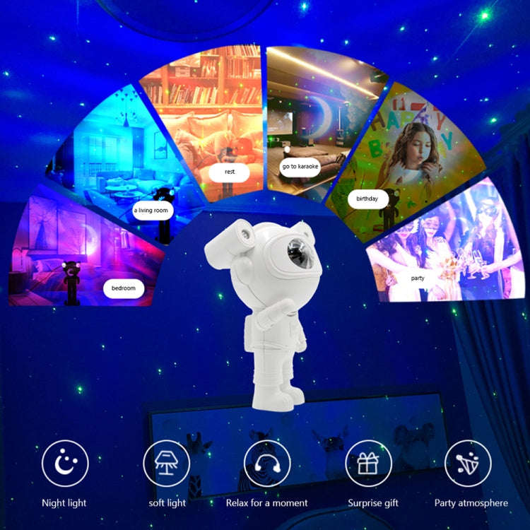 5W Astronaut Starry Sky Projection Lamp USB Night Light (White)