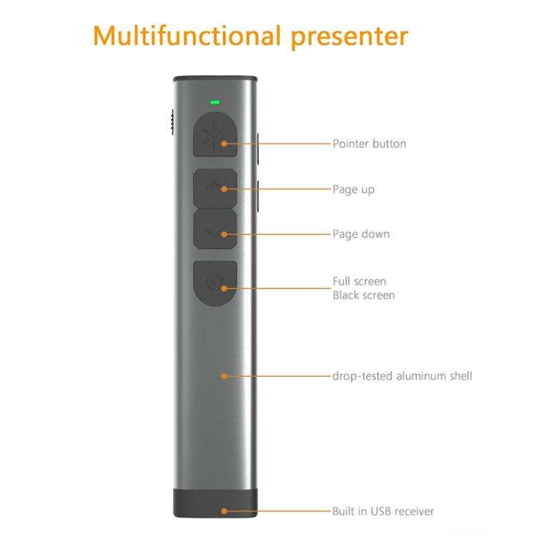 Doosl Dsit038 2.4GHz Wireless Presenter PowerPoint Clicker Representation Remote Control Green La...