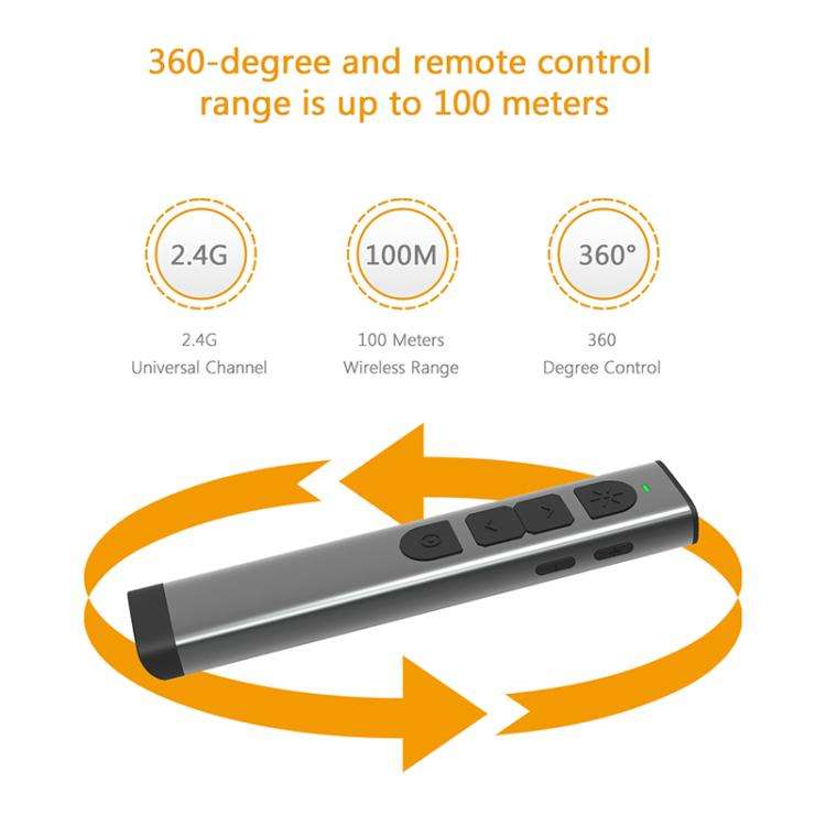 Doosl Dsit038 2.4GHz Wireless Presenter PowerPoint Clicker Representation Remote Control Green La...