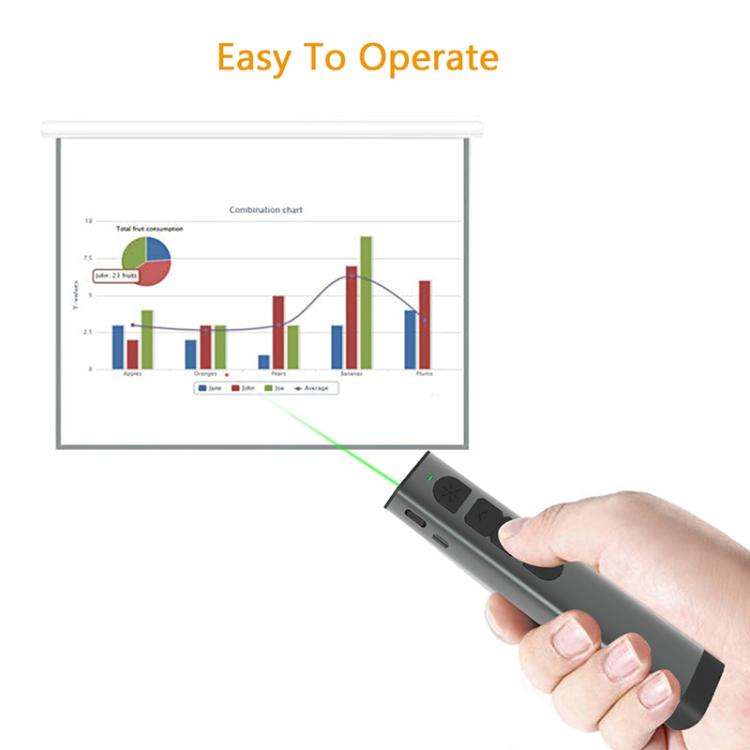 Doosl Dsit038 2.4GHz Wireless Presenter PowerPoint Clicker Representation Remote Control Green La...