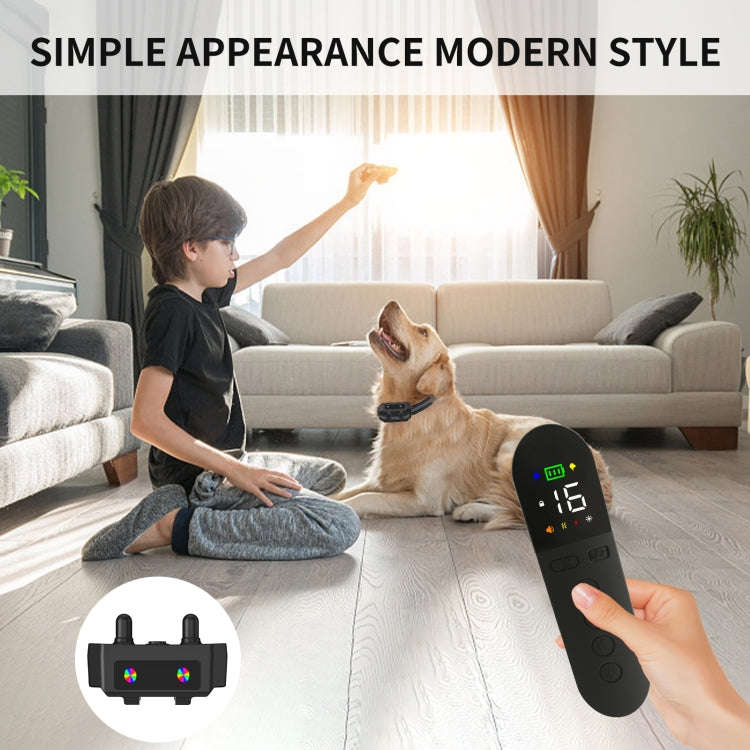 T15 Pet Training Electronic Collar Waterproof Vibration Shock Dog Trainer(Black)