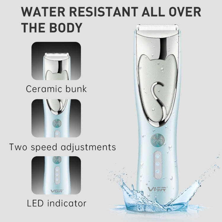 VGR V-203 Professional Pet Barber Electric Hair Clipper (Blue)