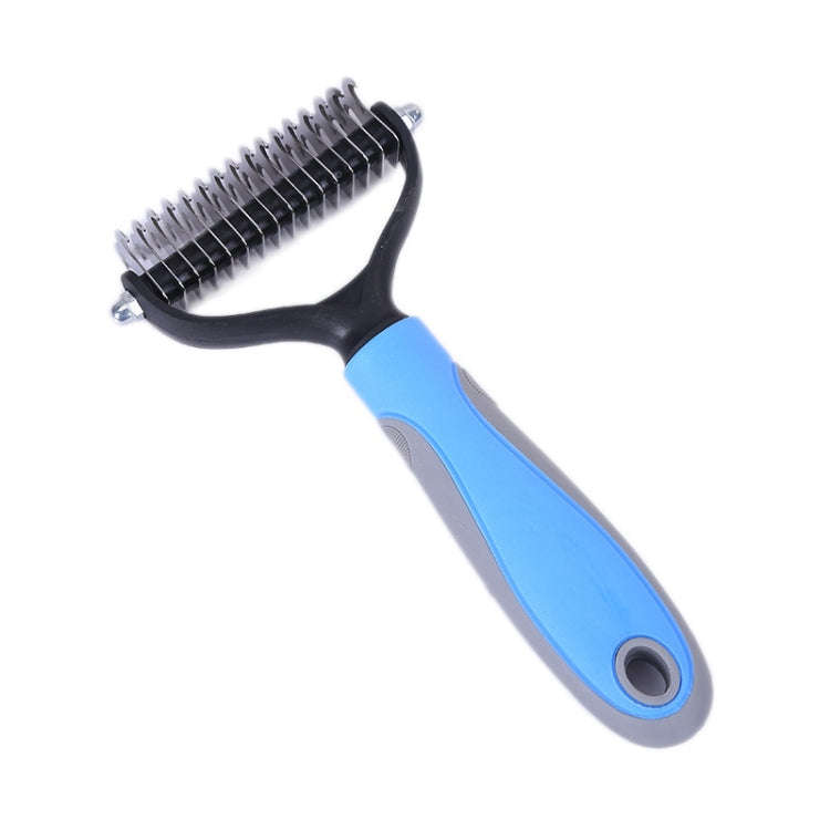 Pet Comb Beauty Cleaning Supplies Dog Stainless Steel Dog Comb, Size: 18x7cm (Blue)