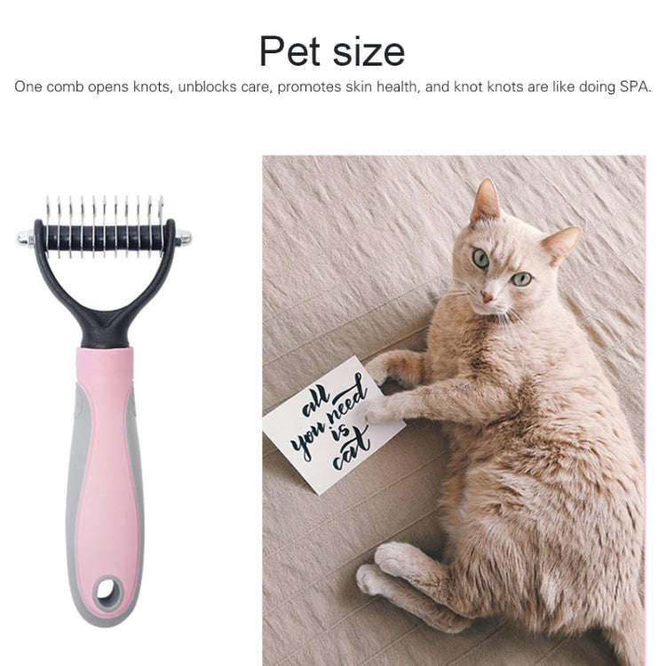 Pet Comb Beauty Cleaning Supplies Dog Stainless Steel Dog Comb, Size: 18x7cm (Blue)