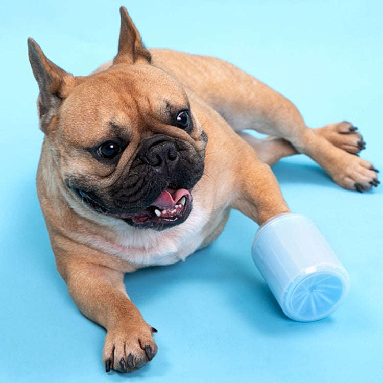Pet Cat Dog Foot Clean Cup Cleaning Tool Silicone Washing Cup, Size: Middle (Blue)