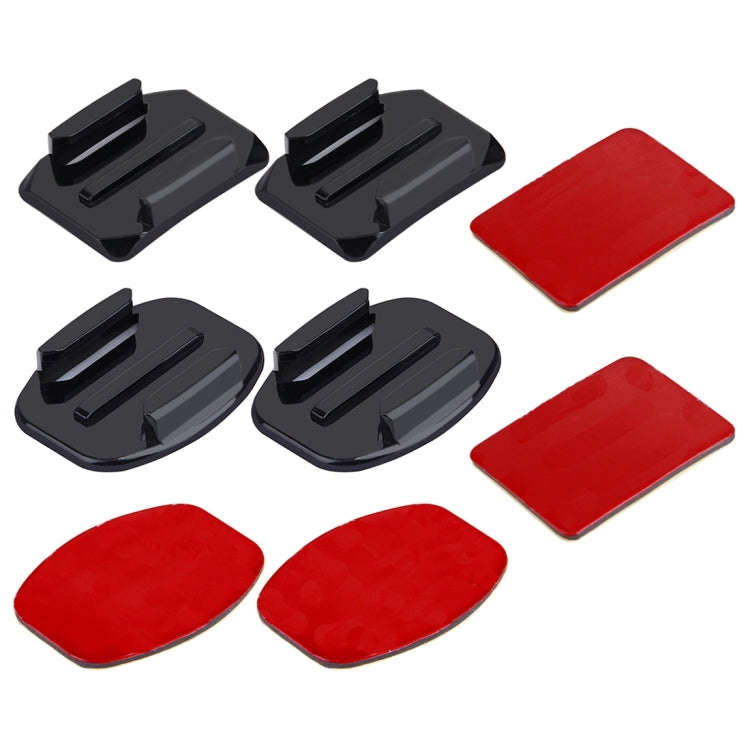 PULUZ 2 PCS Curved Surface Mounts + 2 PCS Flat Surface Mounts + 4 PCS Adhesive Mount Stickers for...