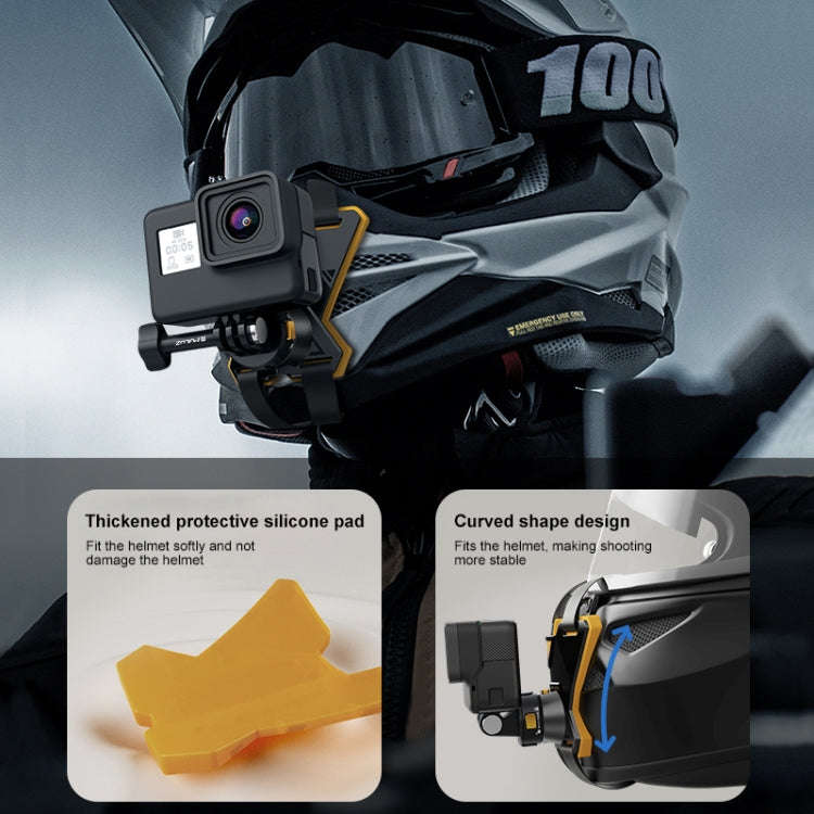 PULUZ Magnetic Quick Release Motorcycle Helmet Chin Strap Mount (Black)