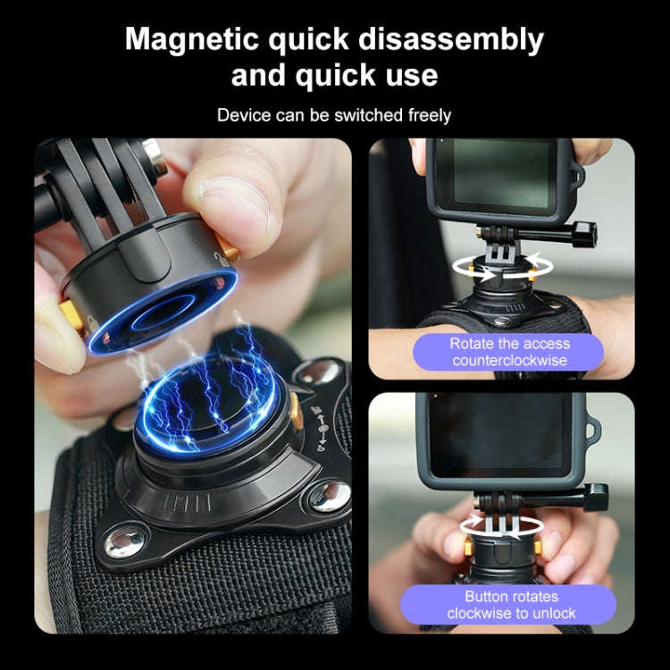 PULUZ Magnetic Quick-release Wrist Strap Harness Belt (Black)