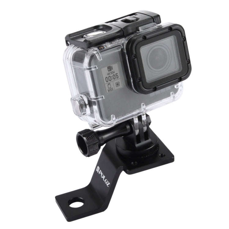 PULUZ Aluminum Alloy Motorcycle Fixed Holder Mount with Tripod Adapter & Screw for GoPro, Insta36...