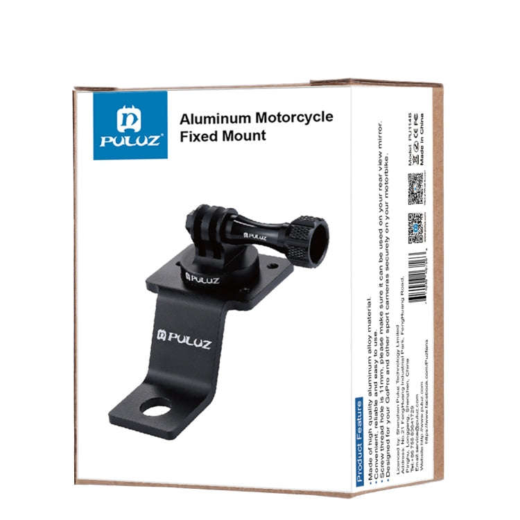 PULUZ Aluminum Alloy Motorcycle Fixed Holder Mount with Tripod Adapter & Screw for GoPro, Insta36...