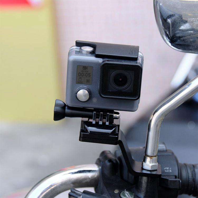 PULUZ Aluminum Alloy Motorcycle Fixed Holder Mount with Tripod Adapter & Screw for GoPro, Insta36...