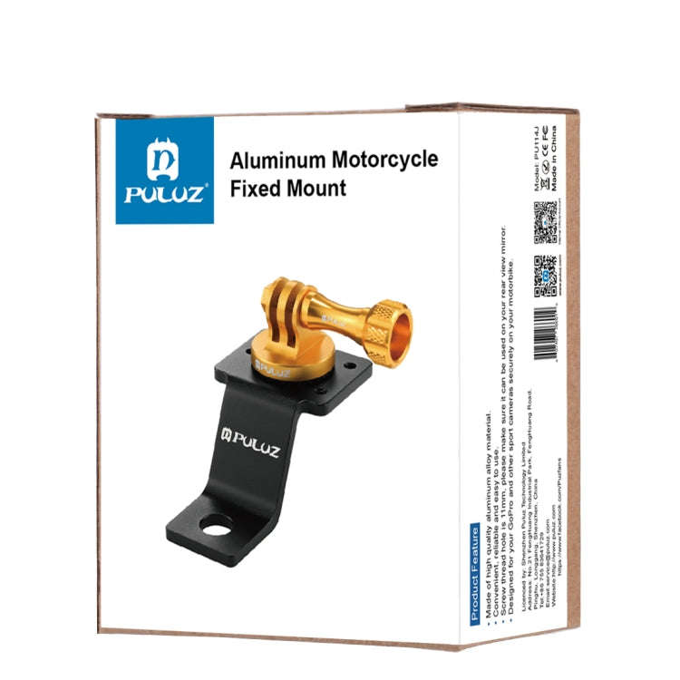 PULUZ Aluminum Alloy Motorcycle Fixed Holder Mount with Tripod Adapter & Screw for GoPro, Insta36...