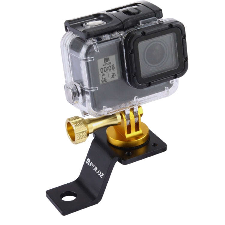 PULUZ Aluminum Alloy Motorcycle Fixed Holder Mount with Tripod Adapter & Screw for GoPro, Insta36...
