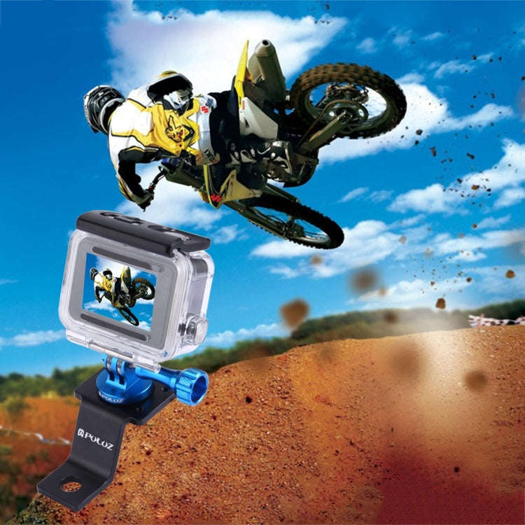 PULUZ Aluminum Alloy Motorcycle Fixed Holder Mount with Tripod Adapter & Screw for GoPro, Insta36...