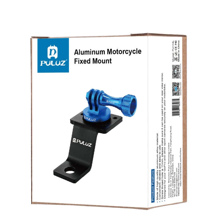 PULUZ Aluminum Alloy Motorcycle Fixed Holder Mount with Tripod Adapter & Screw for GoPro, Insta36...
