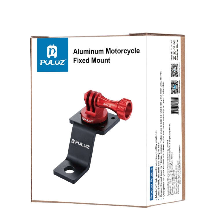 PULUZ Aluminum Alloy Motorcycle Fixed Holder Mount with Tripod Adapter & Screw for GoPro, Insta36...