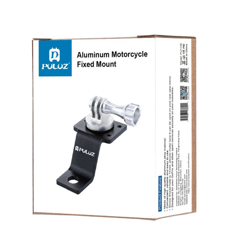 PULUZ Aluminum Alloy Motorcycle Fixed Holder Mount with Tripod Adapter & Screw for GoPro, Insta36...