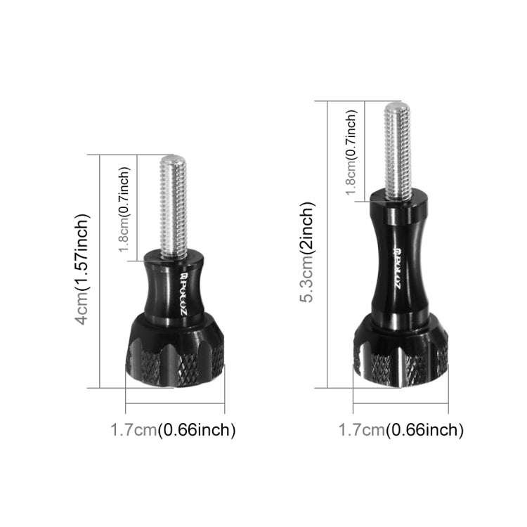 PULUZ CNC Aluminum Thumb Knob Stainless Bolt Nut Screw Set for GoPro Hero12 Black / Hero11 /10 /9...