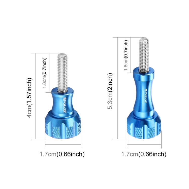 PULUZ CNC Aluminum Thumb Knob Stainless Bolt Nut Screw Set for GoPro Hero12 Black / Hero11 /10 /9...